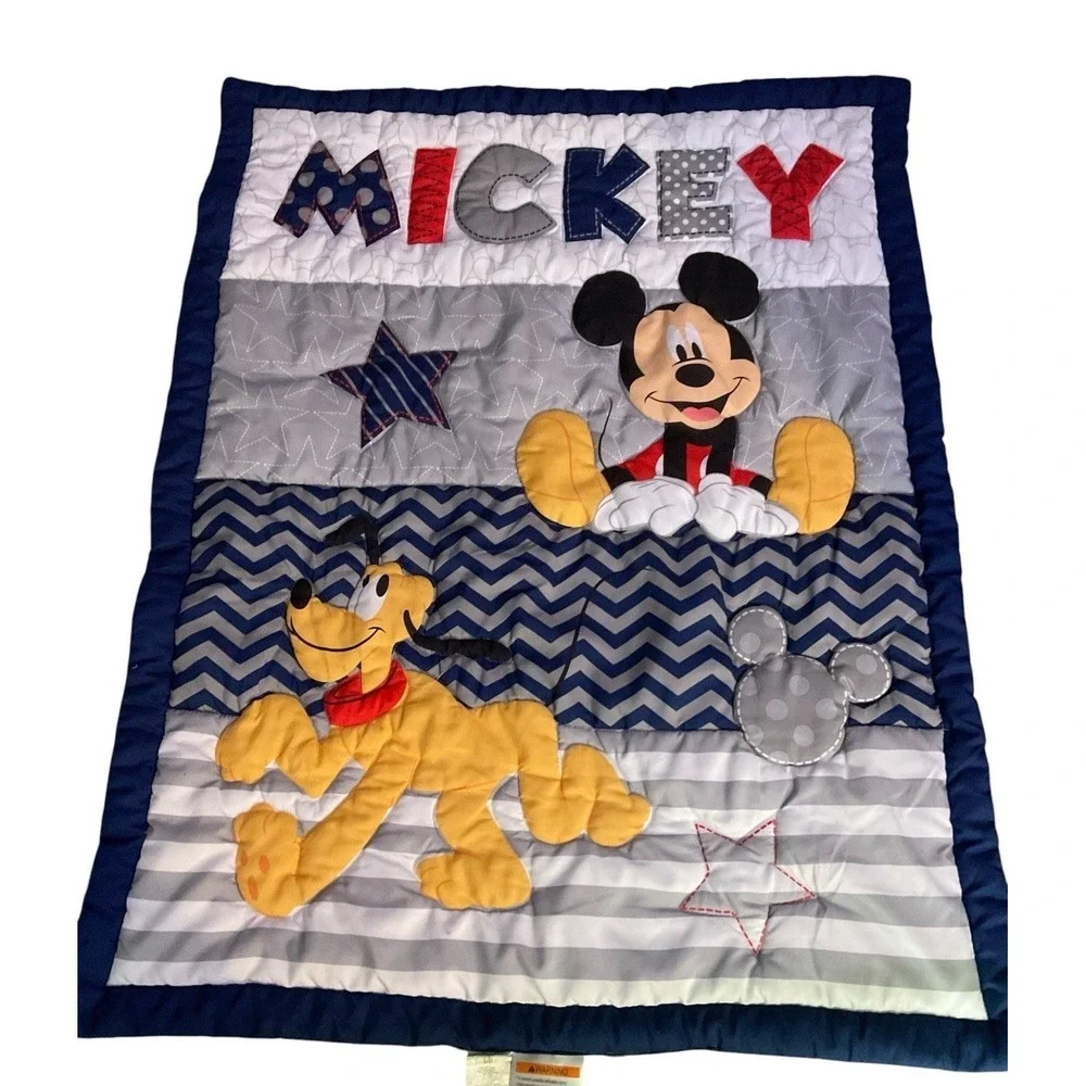 Disney Mickey Mouse Toddler Boy Crib Toddler Bed Comforter Quilted Blue